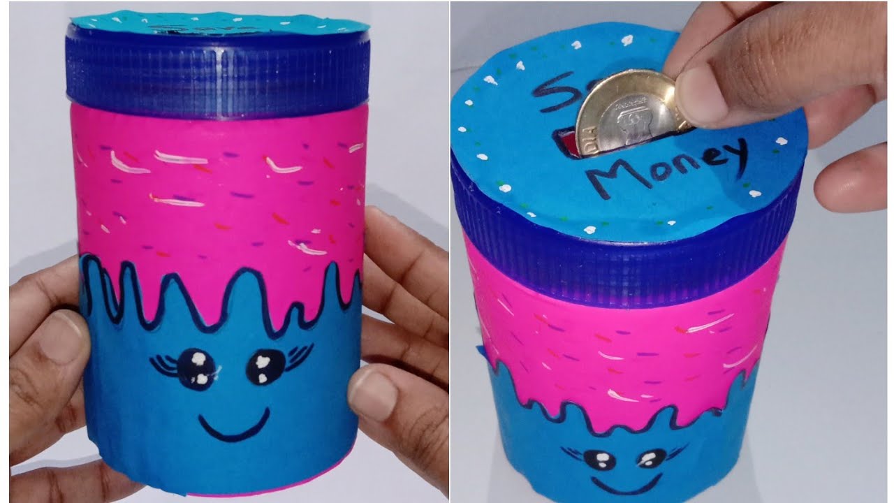 How to Make DIY Piggy Bank  at home / money 🤑 bank | school project #viralvideo #diy #craft #youtube