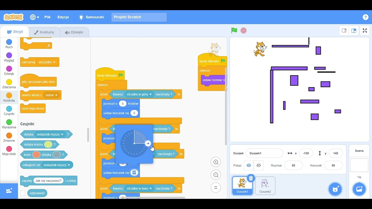 zrobiłem grę labirynt w scratch