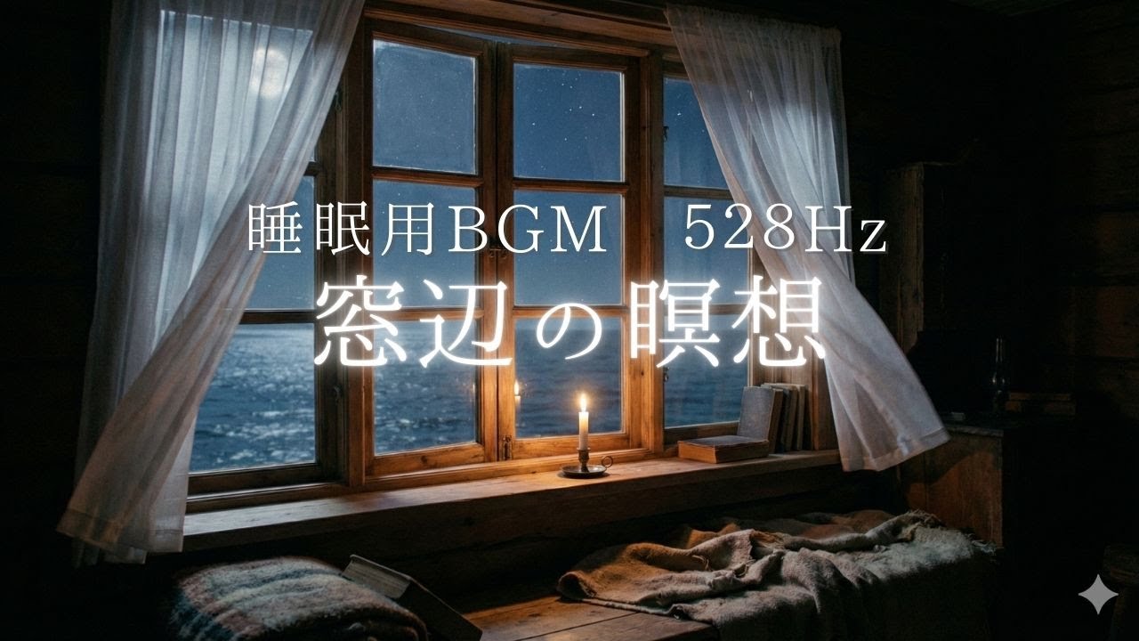 【熟睡】528Hz 脳の疲れを癒やす「窓辺の瞑想」自律神経を整える睡眠用BGM 🕯️ 深い眠りへ誘うソルフェジオ周波数 | リラックス・不眠解消・シンセサイザー