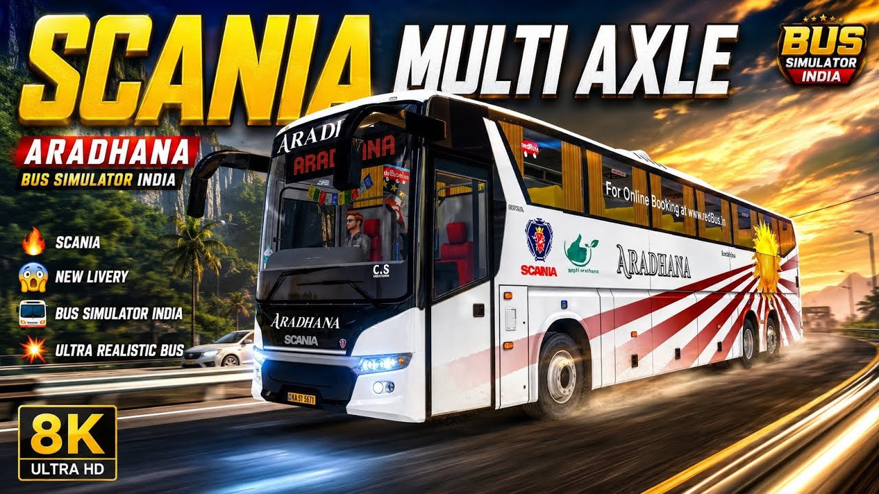 SCANIA BUS MOD FOR BUSSID & BUSSIN | CRS CREATION | ARADHANA BUS MOD | 