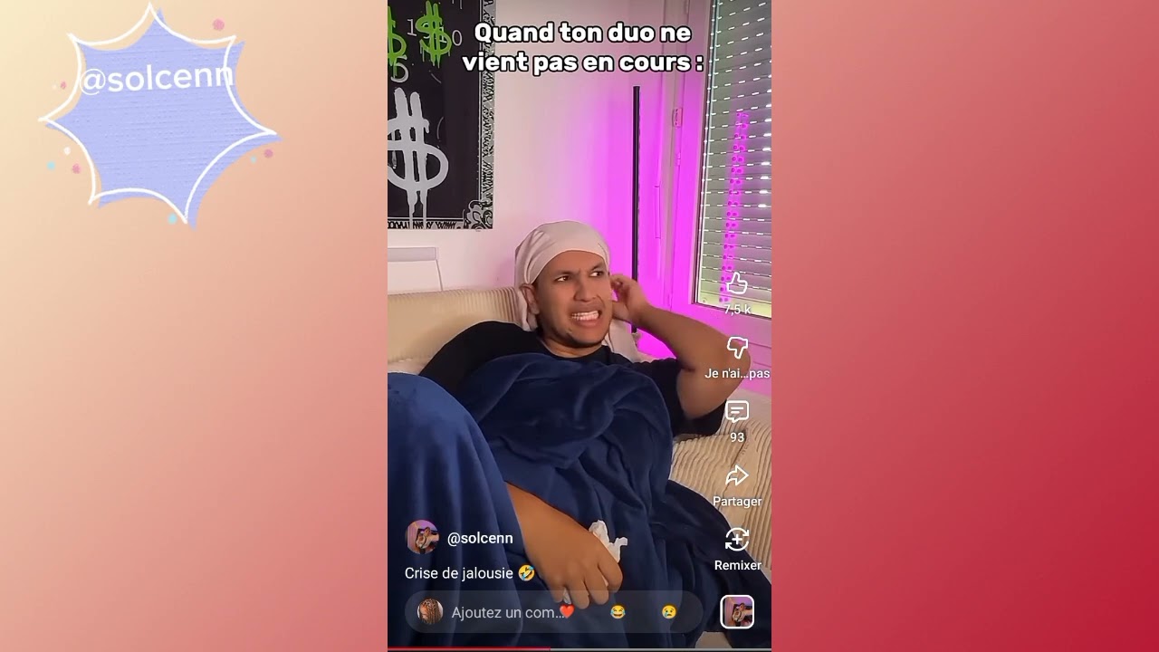 Aujourd'hui nouvelle vidéo j'ai repris la vidéo de @solcenn aller la voir 😘