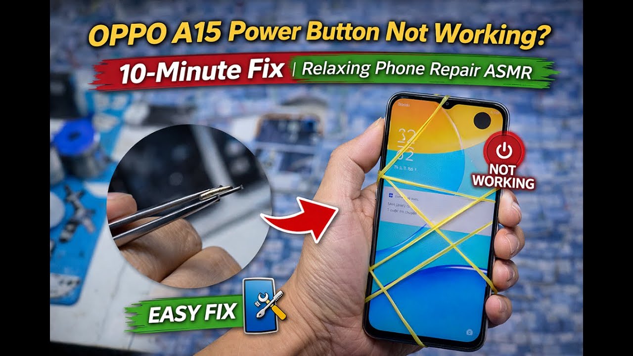 OPPO A15 Power Button Not Working? 10-Minute Fix | Relaxing Phone Repair ASMR