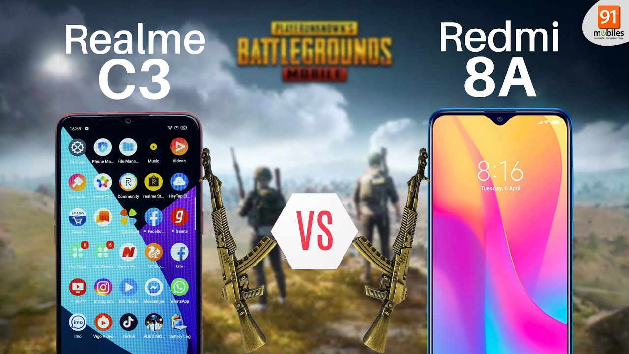 Realme C3 vs Redmi 8A: PubG comparison! Gaming test!
