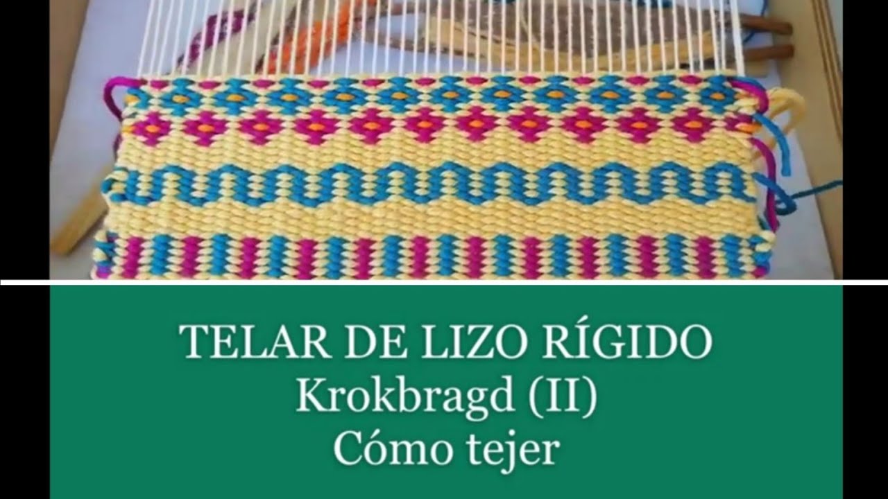 Krokbragd en telar de peine de lizo rígido. Muestras.
