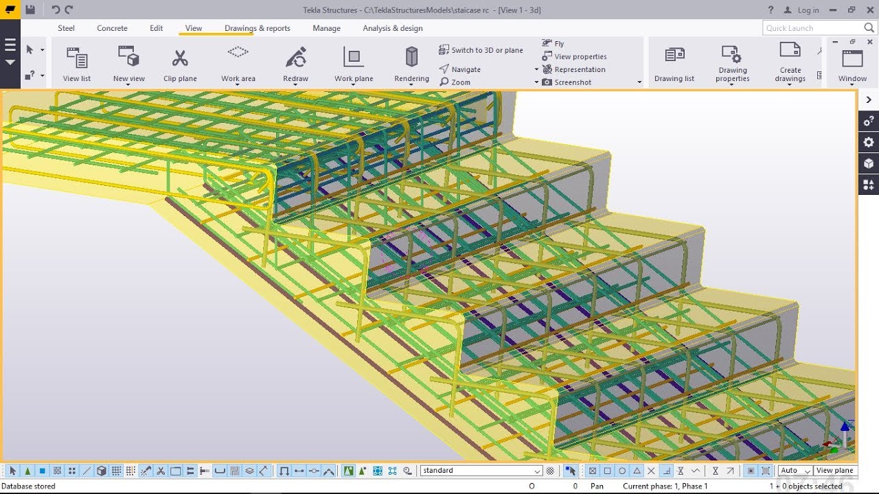How to Calculate and Create Reinforced Concrete Staircase in Tekla Structures 2017