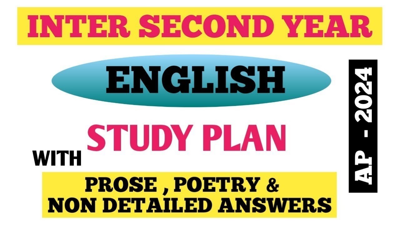 Sr ENGLISH AP / INTER SECOND YEAR STUDY PLAN 2025 / INTER SECOND YEAR ENGLISH IMPORTANT QUESTIONS