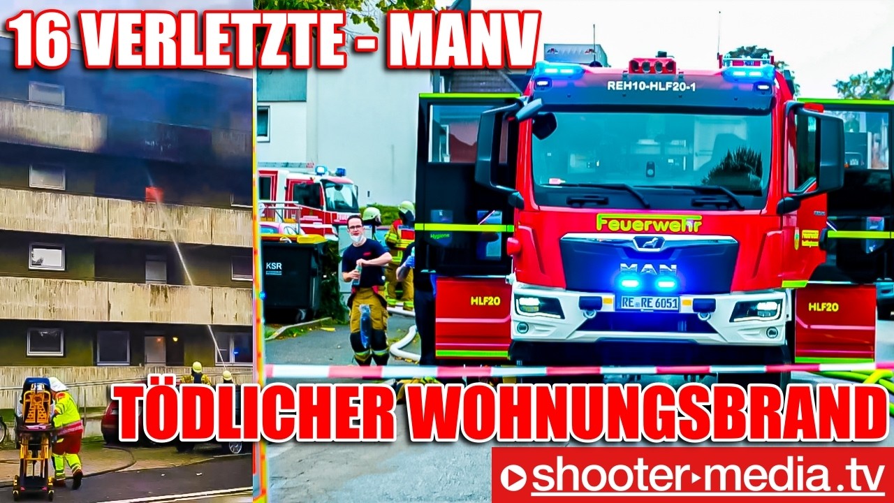 🔴  TÖDLICHER WOHNUNGSBRAND - 16 VERLETZTE [MANV]  🔴 | 🚒  Einsatzkräfte im Großeinsatz  🚒