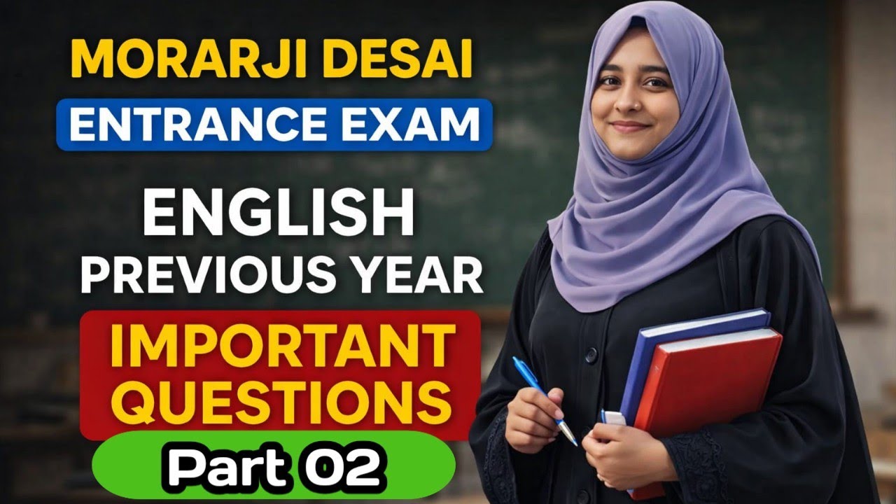 Morarji English Previous Year Question Paper Analysis – Part 2 🔥 Don’t Miss These English Questions