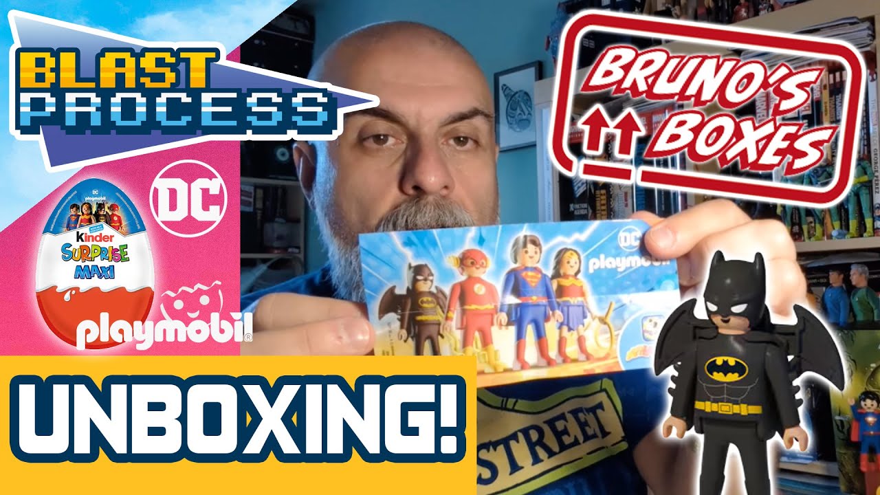 Распаковка фигурок Playmobil из Kinder Surprise Maxi — DC Super Heroes! | Bruno's Boxes
