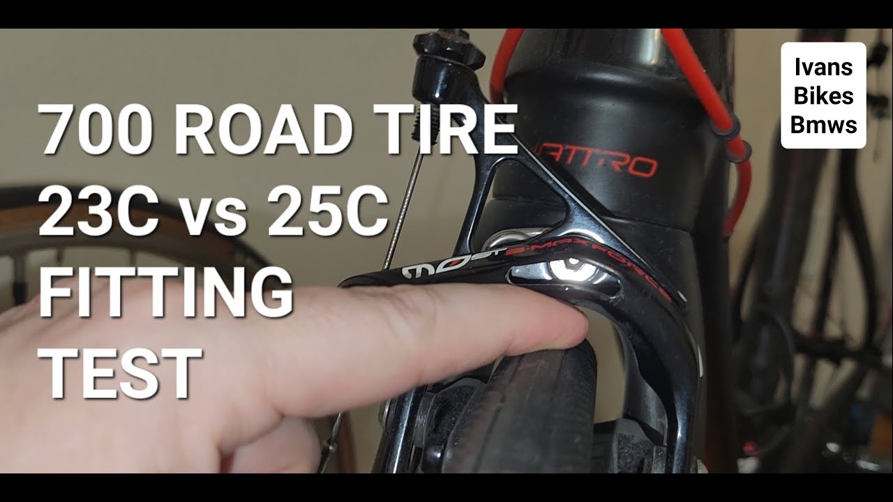 Road Bike Tire Width Fitting Test 700 23C VS 25C | 4K