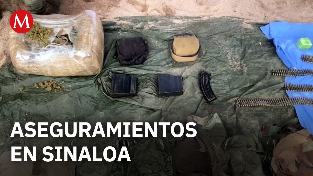 Fuerzas federales y estatales aseguran armas, drogas y explosivos en operativos en Sinaloa