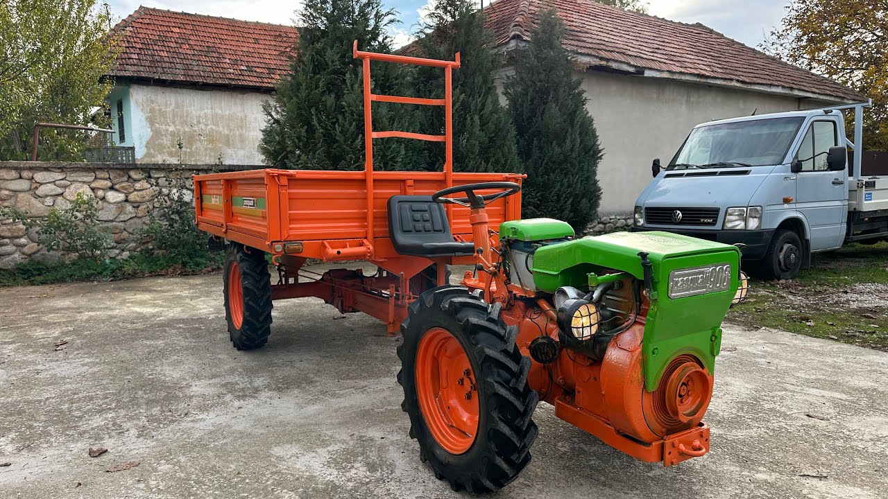 Motoagricola 4x4 diesel Pasquali prezentare și pornire 