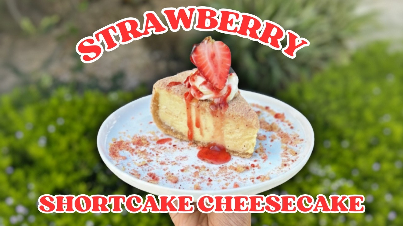 Strawberry Shortcake Cheesecake (No Cracks, Ultra Creamy Every Time)