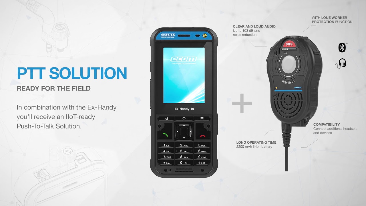 ecom Ex-Handy 10 Feature Phone | Available from Kempston Controls