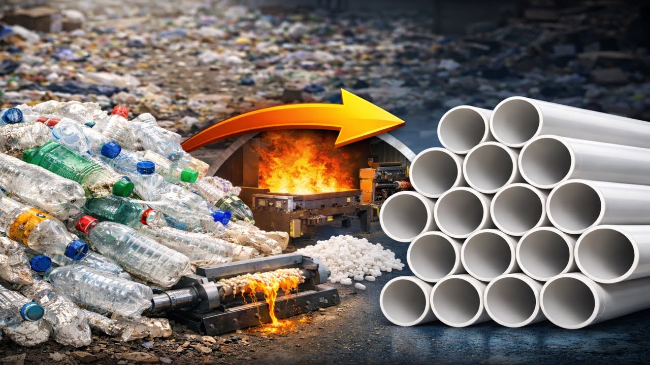 Waste Plastic Bottles Recycled Into PVC Pipes | Amazing Recycling Process