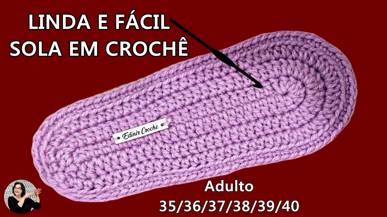 Como fazer sola adulto em crochê - passo a passo para sapato ou pantufa