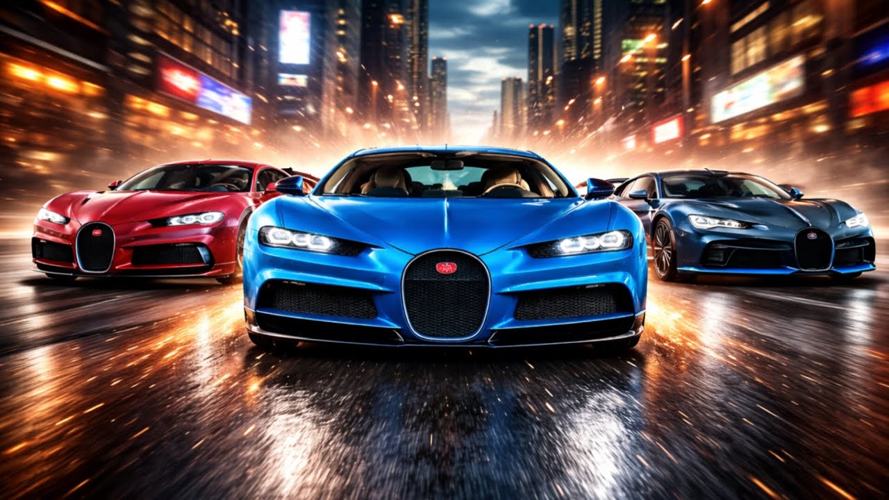 Bugatti car cinematic scene videos 