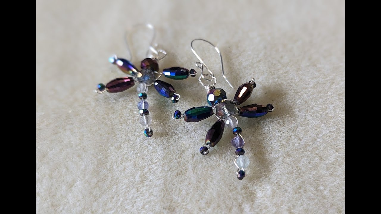 Dragonfly earrings with the Violet Glade (Feb 23) Bargain Bead Box.