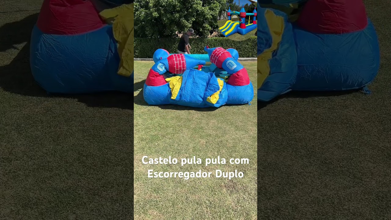 Pula Pula Castelo Infl&aacute;vel com Escorregador Duplo Yeladim #brinquedoinflavel #pulapula #castelinho