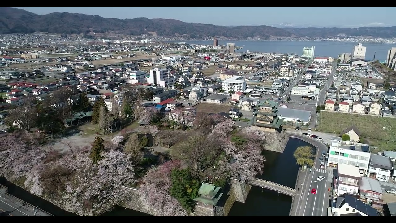 諏訪高島城のドローン空撮　　（撮影：スカイシープロジェクト合同会社）