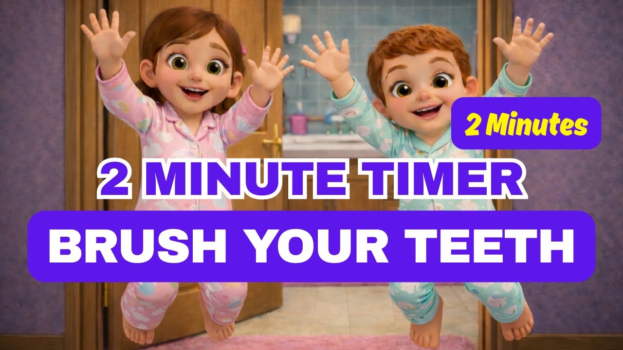 Brush Your Teeth Song for Kids 🪥 | 2 Minute Tooth Brushing Timer | Fun Brushing Song