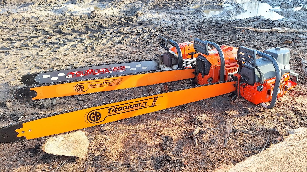 Stihl 084, Oleo-Mac 999f, Husqvarna 3120xp action with big bars & big knotty wood !!!