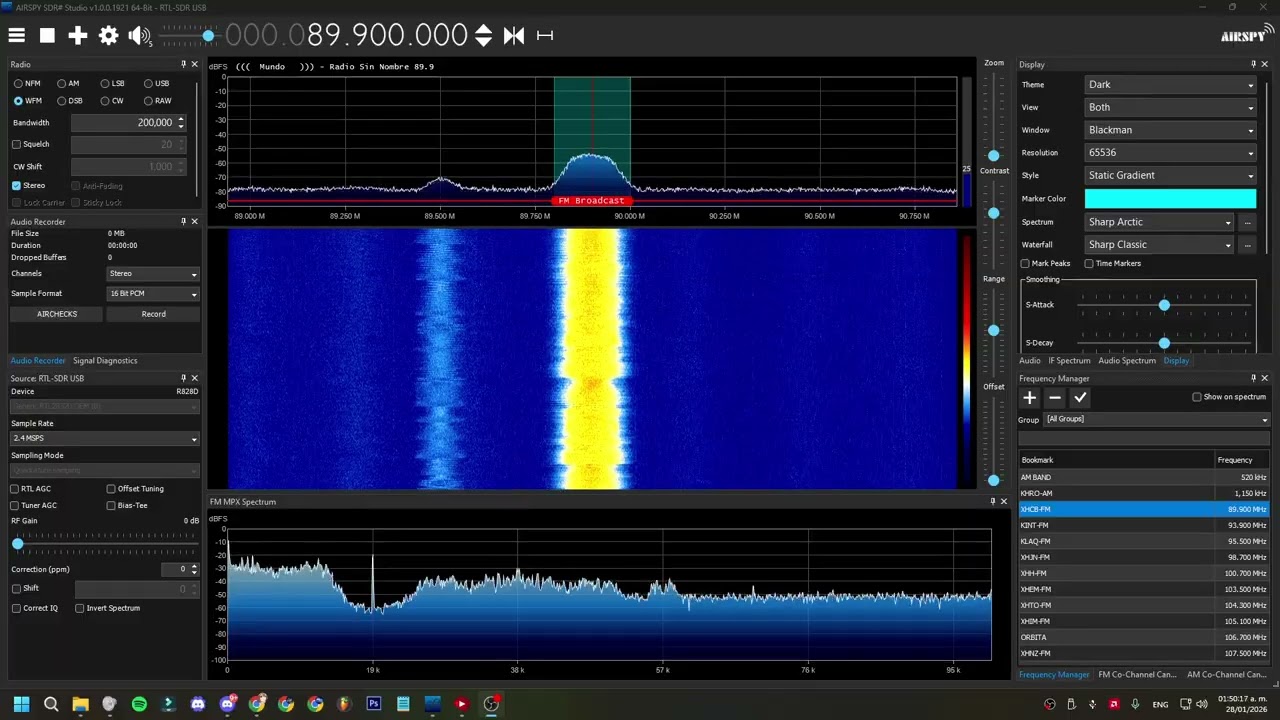 XHCB-FM 89.9MHz - Radio Sin Nombre 89.9 FM Ciudad Juárez, Chihuahua 27 de Enero 2026