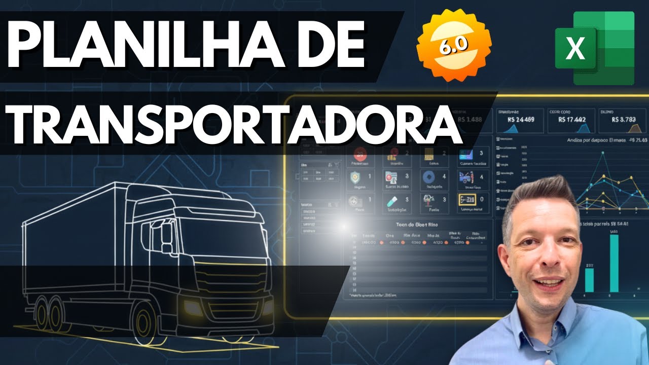 Planilha de Controle de Transportadora 6.0 – Frota, Entregas e Financeiro no Excel