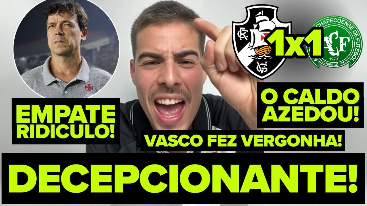 VASCO PRECISA MELHORAR URGENTE! EMPATE DECEPCIONANTE! CULPA DO DINIZ? PÓS JOGO VASCO X CHAPECOENSE