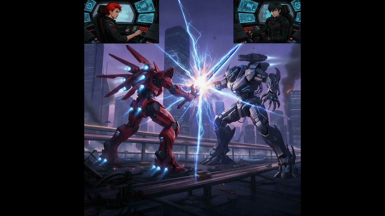 2つの機体が散らせる火花〜摩天楼で轟く宿命の戦い - Two machines clash, sparking〜Fated battle roaring in skyscraper