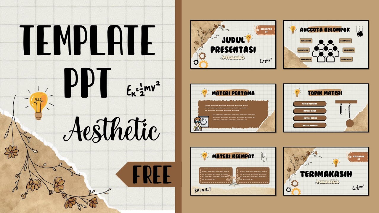 PART #52 📍 TEMPLATE PPT AESTHETIC [CANVA] 📍 TEMA FISIKA - FREE DOWNLOAD