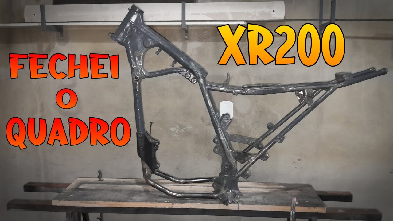 XR 200 COM ROUPA DA CRF 230 #22 - FECHEI O QUADRO ONDE VAI O MOTOR E REFORCEI ALGUMAS PARTES