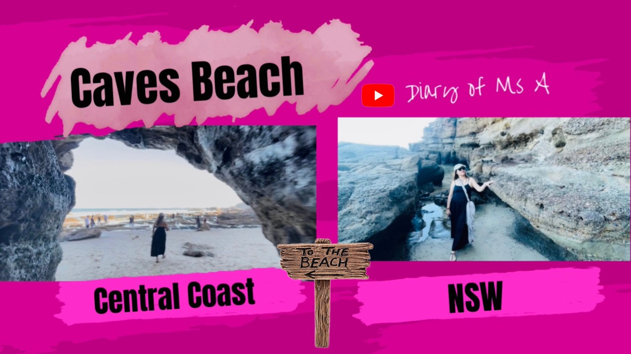 Удивительный пляж Caves Beach на центральном побережье Нового Южного Уэльса 😍🌊🪨🏖️ #cavesbeach #wa...