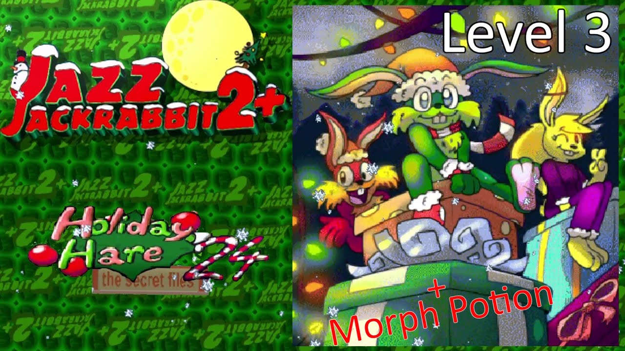 Jazz Jackrabbit 2+ Holiday Hare '24 lvl 3 (+small mod & 1440p & xBR shader)