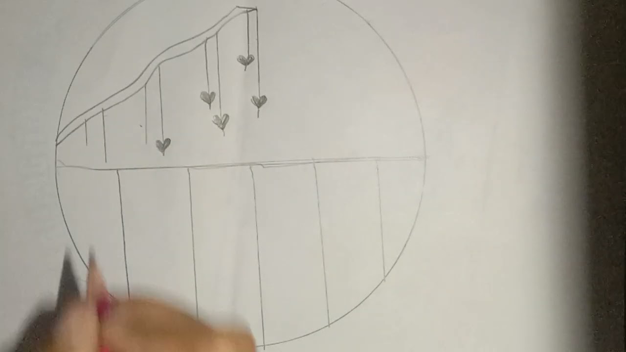 Circle Scenery drawing easy | Easy for beginners 