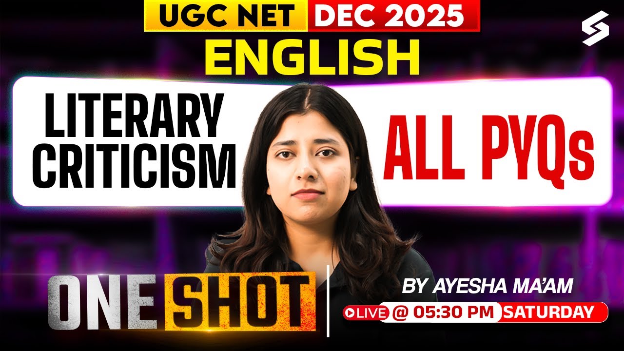 UGC NET English Literature Classes 2025 | Literary Criticism UGC NET English PYQs By Ayesha Mam