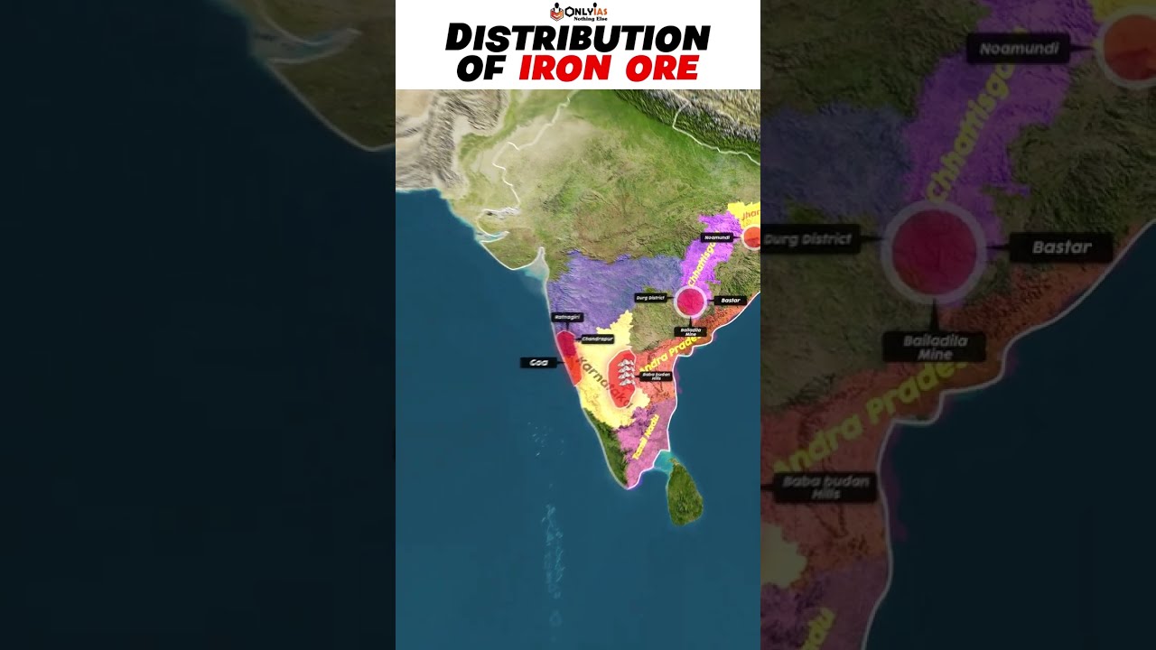 Major Distribution of IRON ORE in India & World #shorts #onlyias
