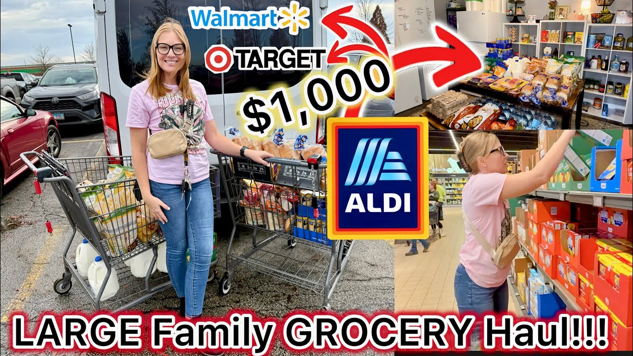БОЛЬШАЯ СЕМЕЙНАЯ ПРОДУКЦИЯ: покупка на 1000 долларов в Aldi, Walmart и Target