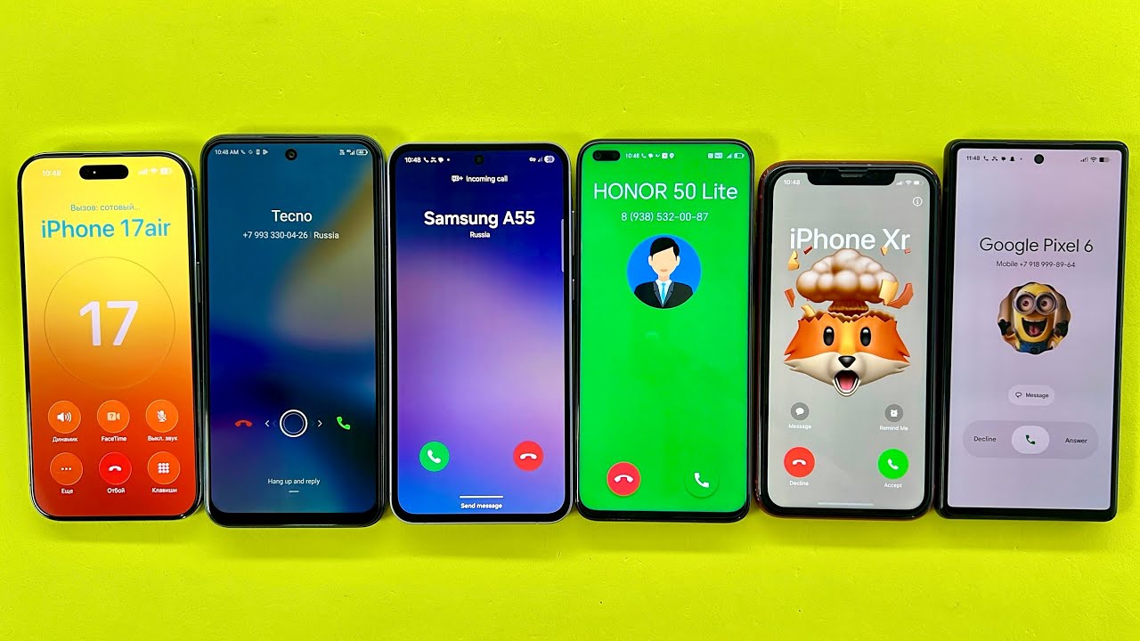 Incoming Call Pixel 6/ Samsung A55/ iPhone XR/ Honor 50Lite/ TECNO GO 1 | Outgoing Call iPhone Air 