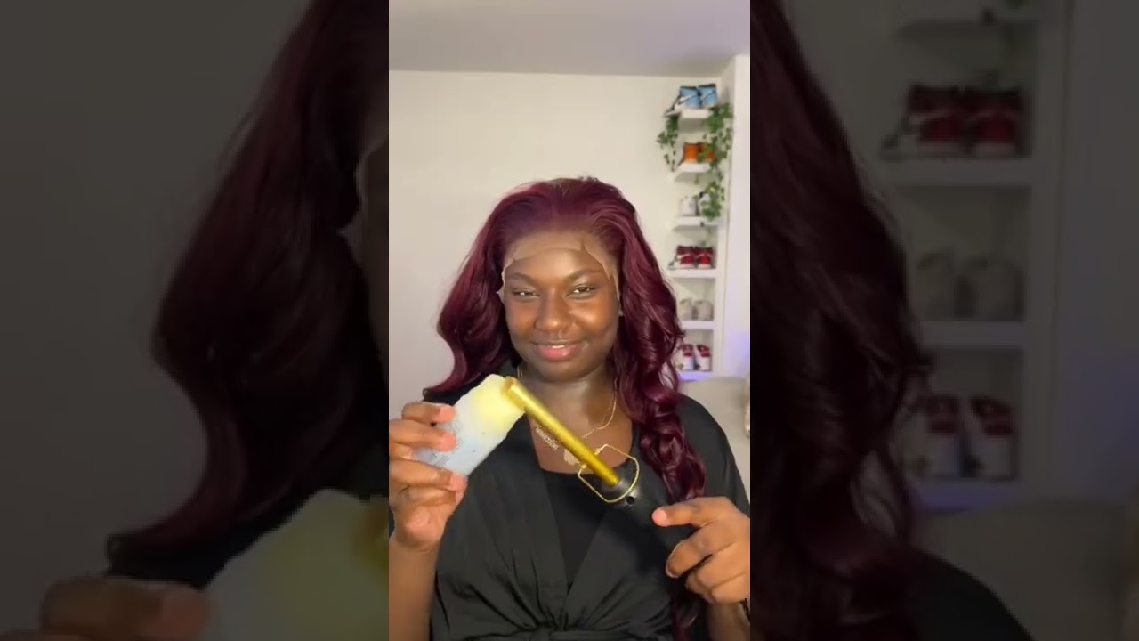 🔥😘Pretty 24inch body wave 99j wig installed.  