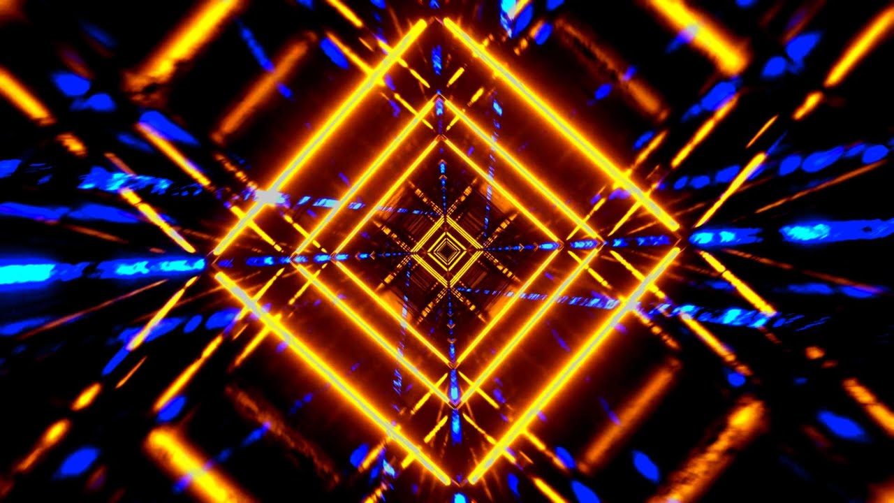 VisionKanal 4K  Бесконечный Золотой Неоновый Коридор Глубокий Футуристический Луп Без Звука [2 Часа]