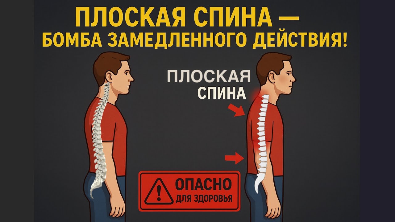Плоская спина упражнения. Сглаженный лордоз, кифоз.