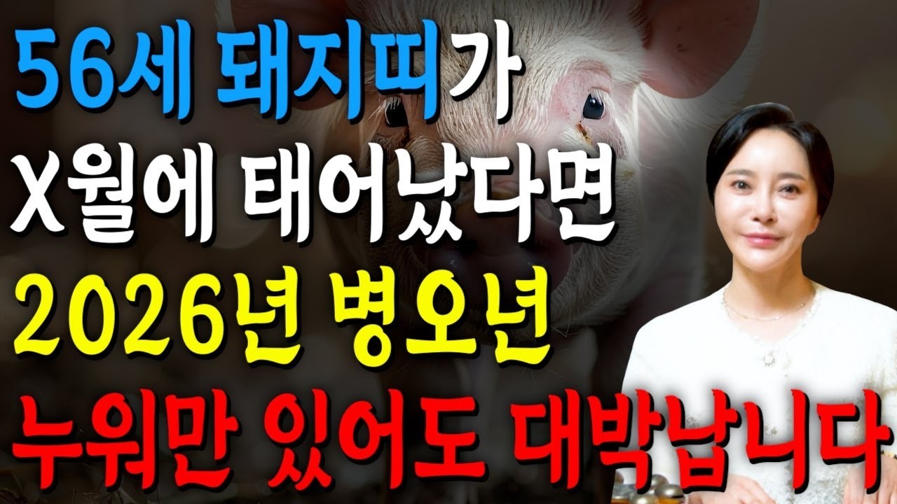 꼭 시청하세요..!! 2026년 1971년생 56세 돼지띠운세 배신당했던 모든날을 보답받습니다! 71년생 돼지띠의 운명과 평생의 운세 / 2026년 병오년 56세 돼지띠 운세
