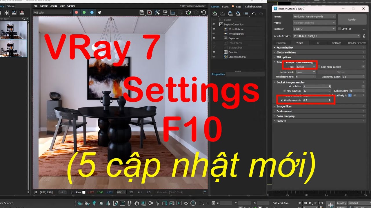 Settings VRay 7 3ds Max  - 5 cập nhật mới