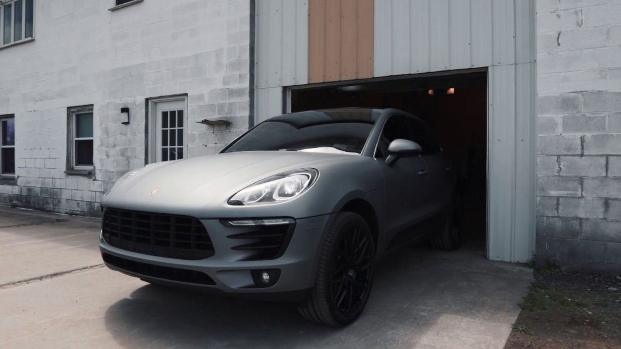 PORSCHE MACAN GETS WRAPPED MATTE DARK GREY