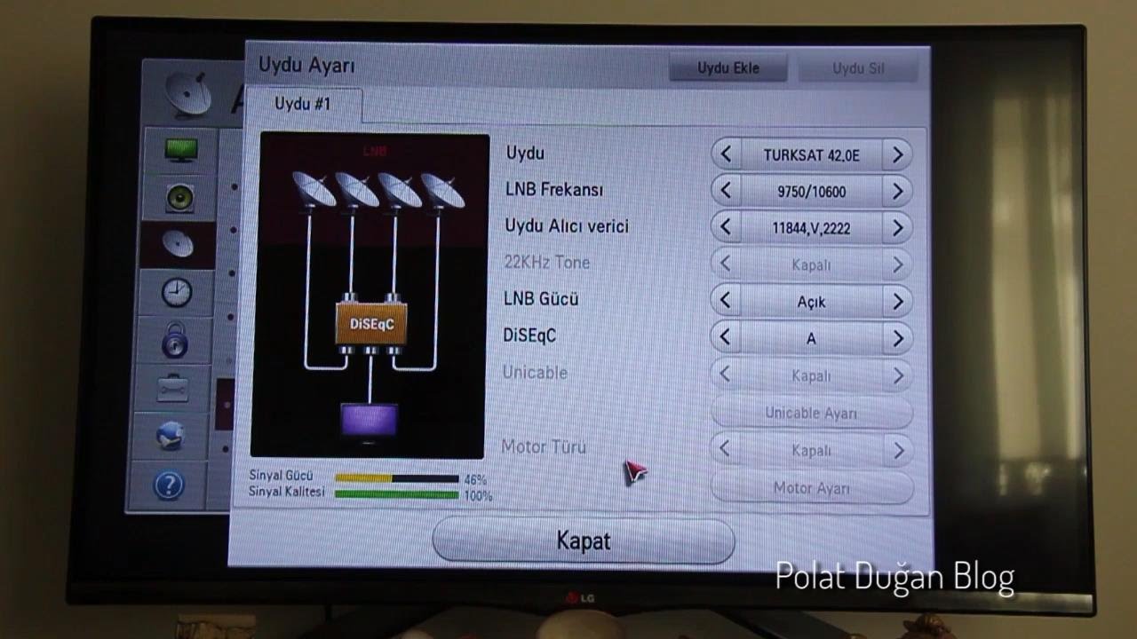 LG LED TV Türksat 4A Uydu Ayarları Nasıl Yapılır? 18 Eylül 2014