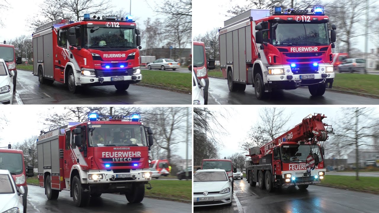 [FEUERWEHRKRAN IM EINSATZ] Einsatzfahrten der Feuerwehr Duisburg | Schwerer VU auf der Autobahn !