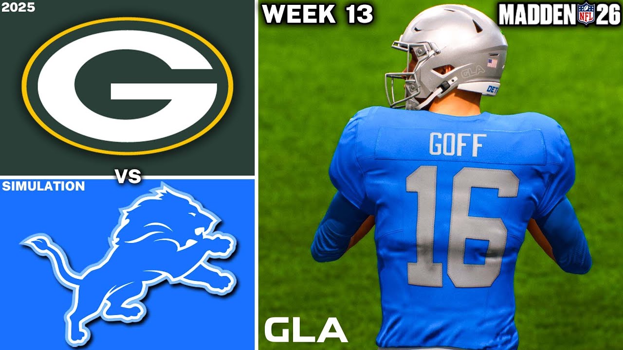 Lions vs. Packers | Week 13 Simulation & Prediction | Madden 26 PS5 Gameplay