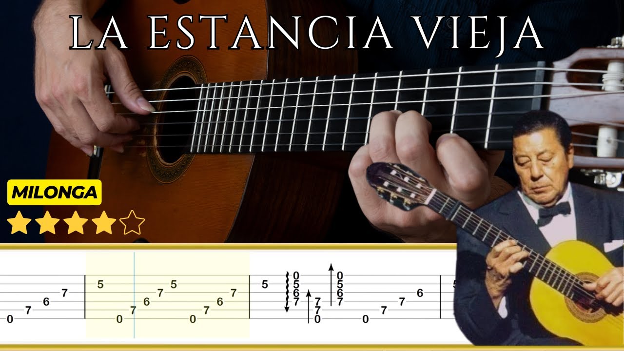 LA ESTANCIA VIEJA (Milonga) 🎸 Atahualpa Yupanqui || Tutorial Guitarra Clásica + TABS (Normal/Lento)