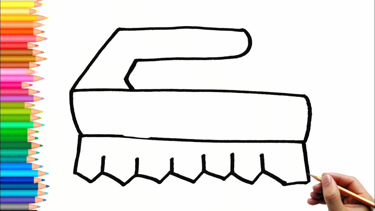 How to draw a cleaning brush very simple and printing colours for kids & toodles basic drawing trips